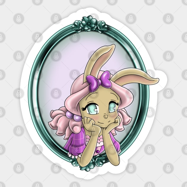 Rabbit Girl Sticker by treasured-gift